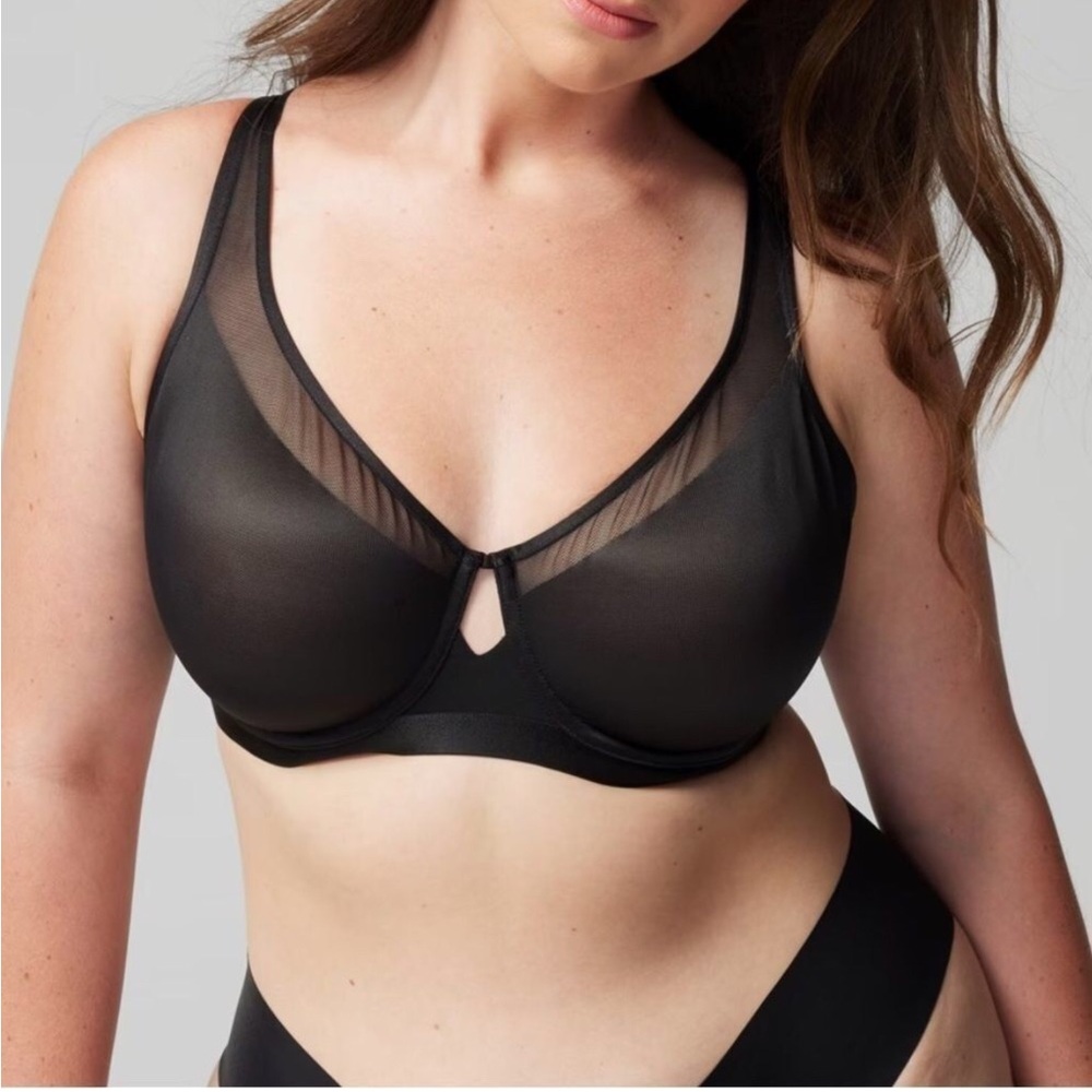 Underwire Black Mesh Full-Coverage Bra